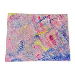 Cotton Candy Day at The Circus Custom Acrylic painting Pink Blue Yellow
